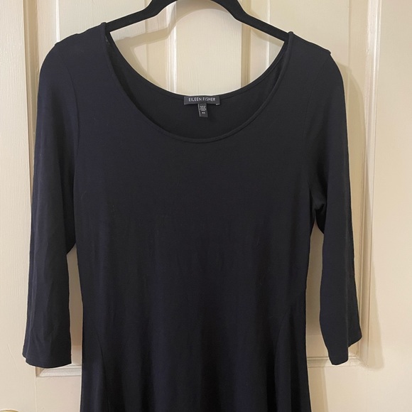 Eileen Fisher Bubble Hem Rayon and Lycra Dress Size XS - Picture 3 of 6